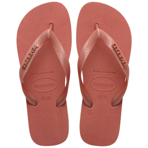 Women's Top Logo Metallic Flip Flops