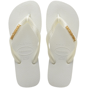 Women's Top Logo Metallic Flip Flops